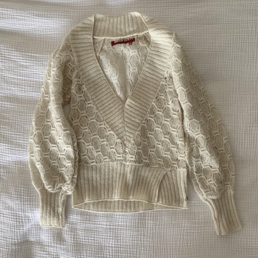 Miss Sixty- Cream Winter Sweater- Deep V